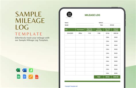8 Excel Mileage Log Template Sampletemplatess Sampletemplatess