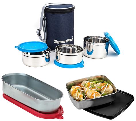 Buy Signoraware Lunch Box Set, Set of 3, Blue&Signoraware Smart N Slim ...