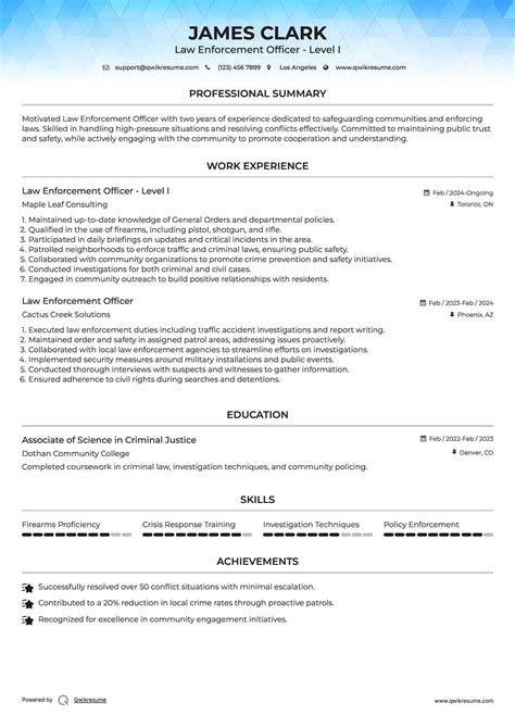 10+ Law Enforcement Officer Resume Samples & Templates for 2025