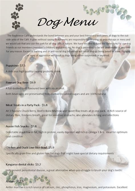 Our Menu - Bay Breeze Cafe