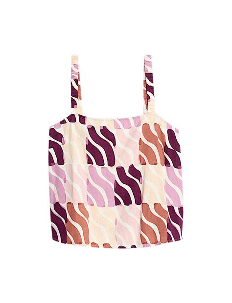 Buy Linen Rich Printed Cami Top at Marks & Spencer