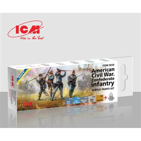 ICM - Set de pintura Acrilica, American Civil War ( Confederate ...