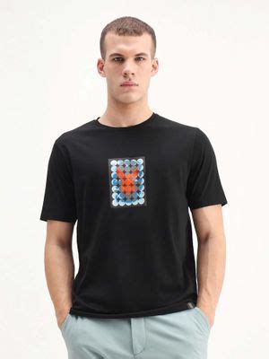 Buy Rare Rabbit Men Locon Black Primary T-Shirt (XS) Online