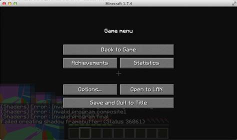 Image result for Minecraft Shader Error