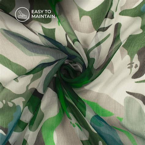 Gossamer Grace: Trendy Digital Print Bemberg Chiffon Fabric – Fabcurate