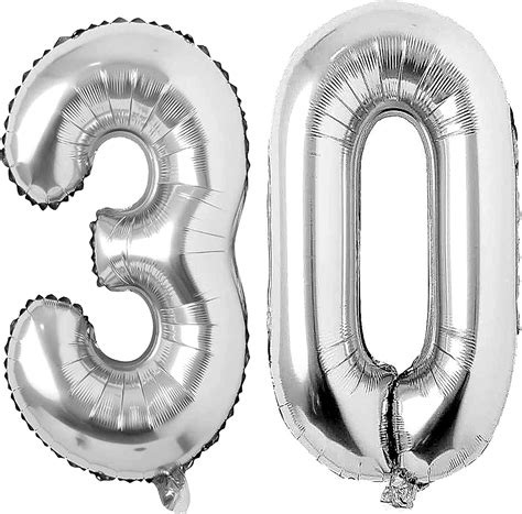 Silver 30 Number Balloons Big Giant Jumbo Large India | Ubuy