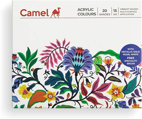 Camel Acrylic Ultra, Pearl and Metallic Colour Set - Pack of 20 shades ...