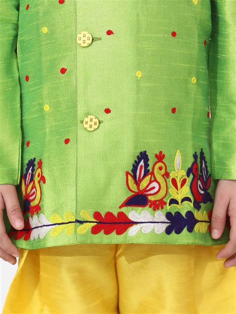 BownBee Boys Hand EmbroideRed Mor Sherwani