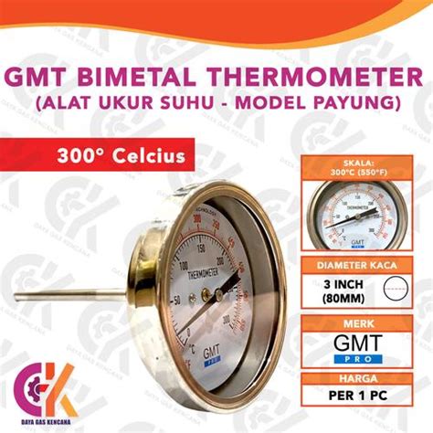 Jual GMT Thermometer Payung Bimetal Stainless Diameter 3 Inch 80mm ...