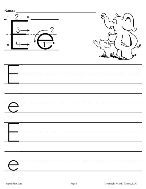 Printable Letter E Handwriting Worksheet! | Handwriting worksheets ...