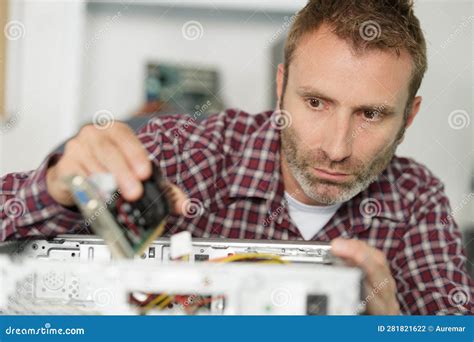 Computer Hardware Engineer Fixing Computer Stock Photo - Image of fixing, professional: 281821622
