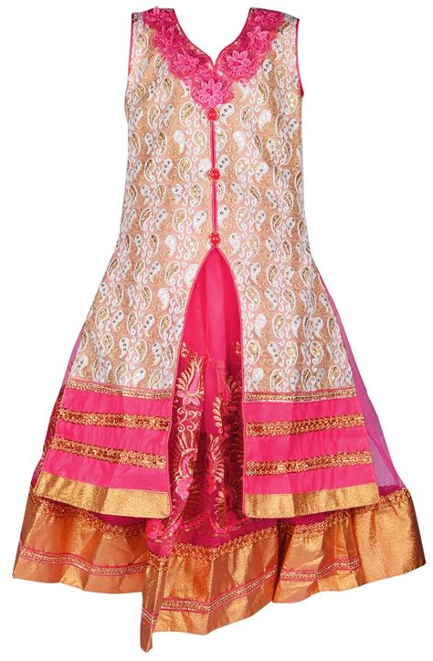 Buy Wish Karo Girls bajirao mastani Pattern Dress DN LF104pnk-9-10 Yrs ...