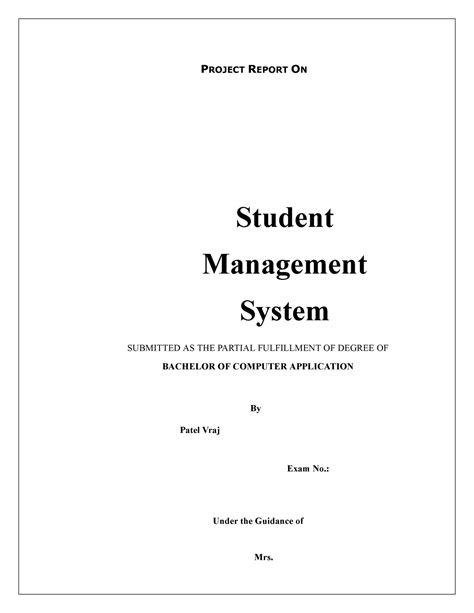 141 project detail - Student management system - PROJECT REPORT ON ...