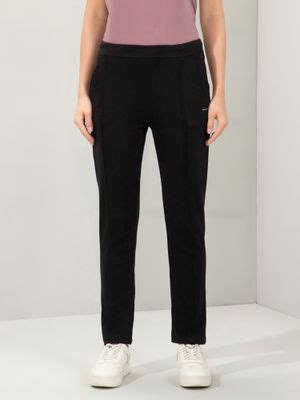 Buy Amante Women Black High Rise Full Length Pintuck Trackpant (S) Online