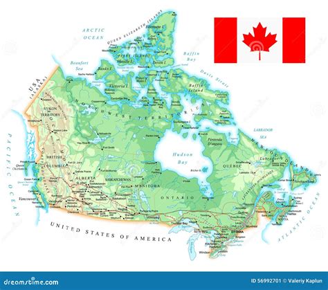 Canada - Detailed Topographic Map - Illustration. Stock Vector - Image: 56992701