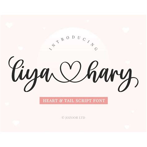 Script Font, Font with Hearts, Cursive Font, Font with Tails | Inspire ...