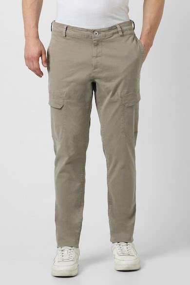 Van Heusen Denim Labs Casual Trousers and Chinos, Men Beige Solid ...