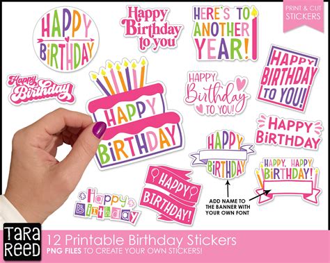 Free printable happy birthday stickers, Download Free printable happy ...