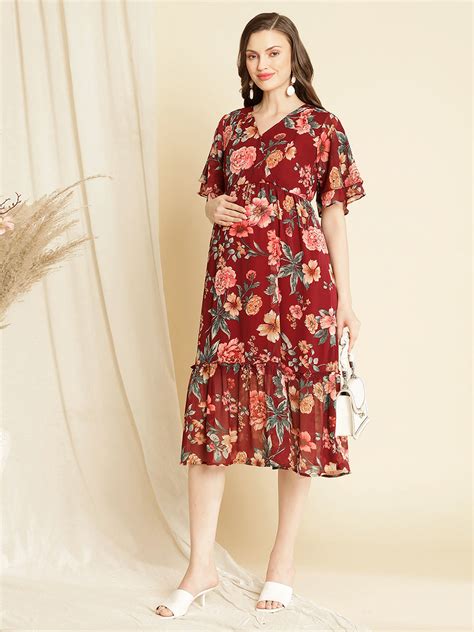 Buy Maternity Floral Midi Dress