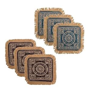 Kuber Industries Pack of 6 Velvet Pooja Mat For Sitting On Floor ...