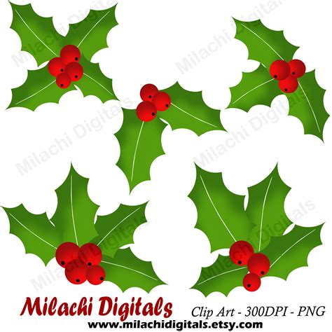 Free Large Printable Christmas Holly