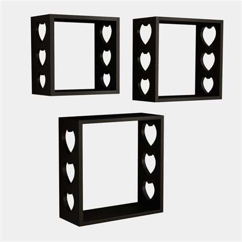 Buy HOME SPARKLE Set of 3 Cube Wall Shelves - Black from Home Sparkle ...
