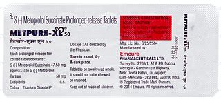 Metpure Xl 50 Tablet – Treat Hypertension & Angina