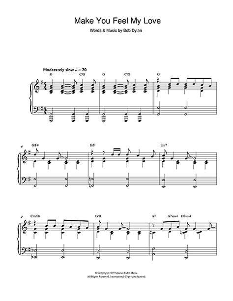 Make You Feel My Love sheet music by Bob Dylan (Piano – 101195)