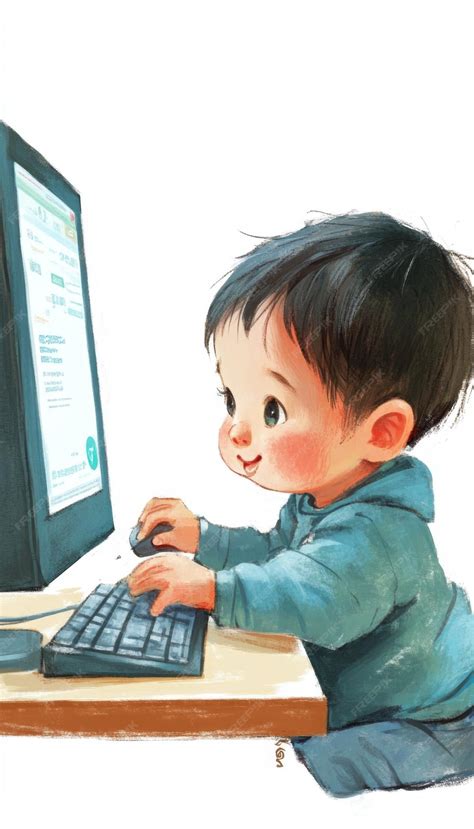Baby Using Computer 的图像结果