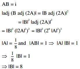 4. Let A and B be two 3 x 3 matrices such that AB = I and |A| = then ...