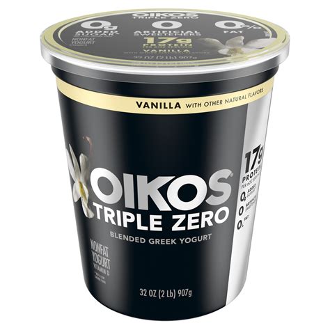 Buy Oikos Triple Zero Vanilla Greek Yogurt, 32 Oz Online at Lowest ...