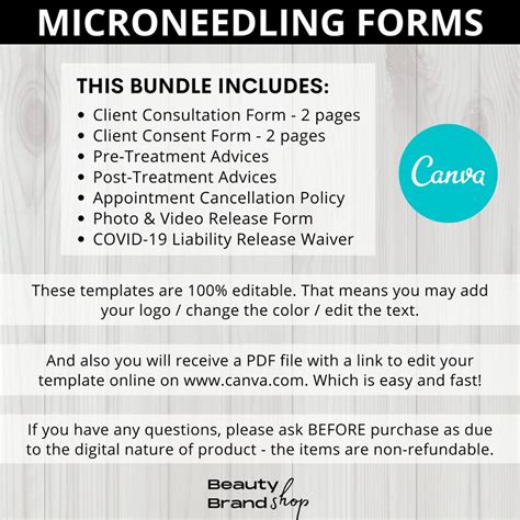 Buy Editable Microneedling Consent Forms Micro Needling Form Online in ...