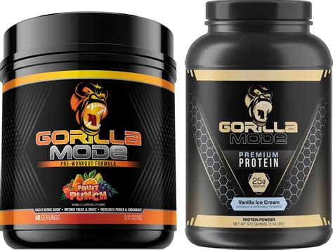 Amazon.com: Gorilla Mind Pre Workout (Fruit Punch) + Premium Whey ...