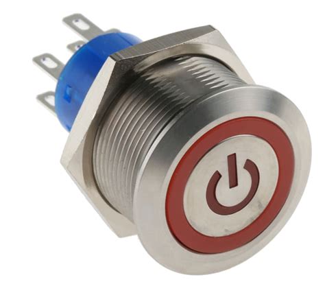 RS PRO | RS PRO Illuminated Push Button Switch, Panel Mount, 22.2mm ...