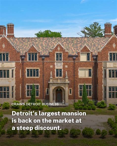 Detroit’s largest residence is going back on the market at a steep ...