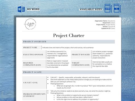 Project Charter Template Excel - prntbl.concejomunicipaldechinu.gov.co