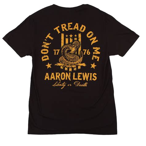 Aaron Lewis Don't Tread On Me Tee (Black/Gold) - AaronLewisMerchStore