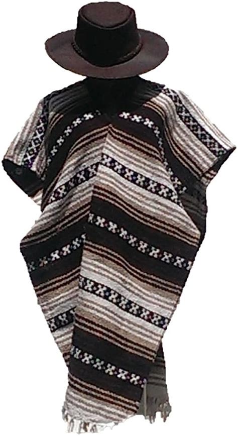 Buy Sharpshooter Clint Eastwood Western Black Cowboy Hat & Brown Poncho ...