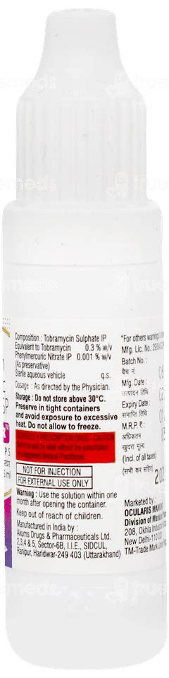 Tobastar 03 Eye Drops 5 Ml - Uses, Side Effects, Dosage, Price | Truemeds