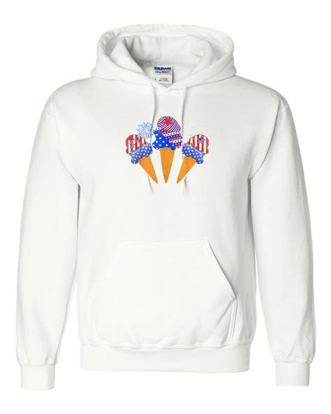 Patriotic Ice Cream Hoodie - Memorial Day Summer Graphic, for men ...