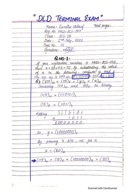 SOLUTION: Fa20 bcs 097 zunaira ashraf bcs 2b dld final exam - Studypool