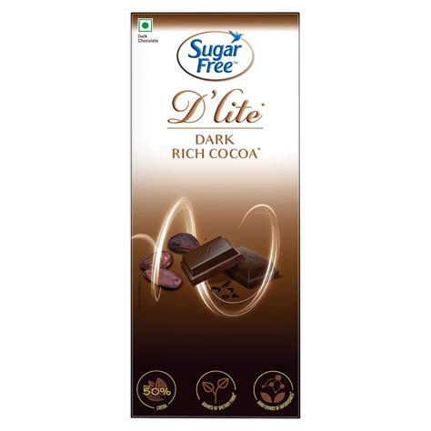 Sugar Free D'lite Rich Cocoa Dark Chocolate Bar, 80g : Amazon.in ...