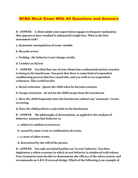 Image result for Bcba Exam Questions