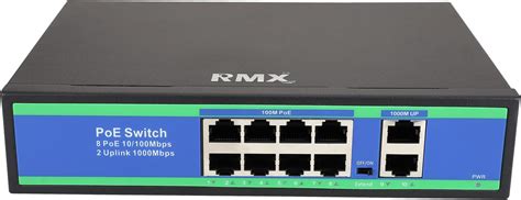 RMX 10/100/1000 mbps Uplink giga PoE Switch 8Fe PoE + 2Ge Uplink giga ...