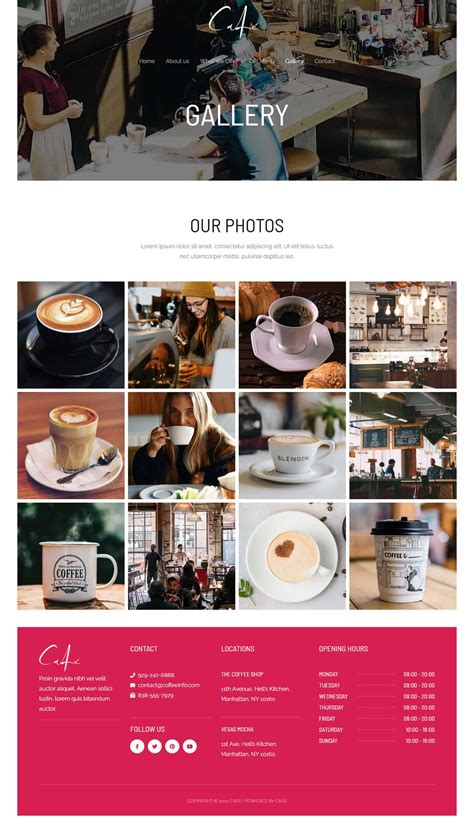 Café – Contemporary website template for cafes and coffee shops