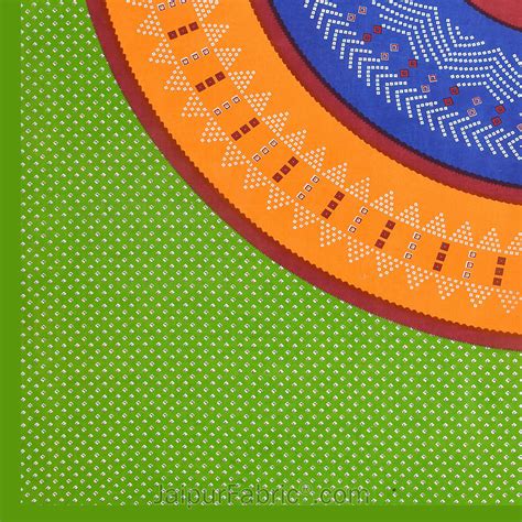 Double Bedsheet Green Base With Round Shape Bandhej Print – JaipurFabric®