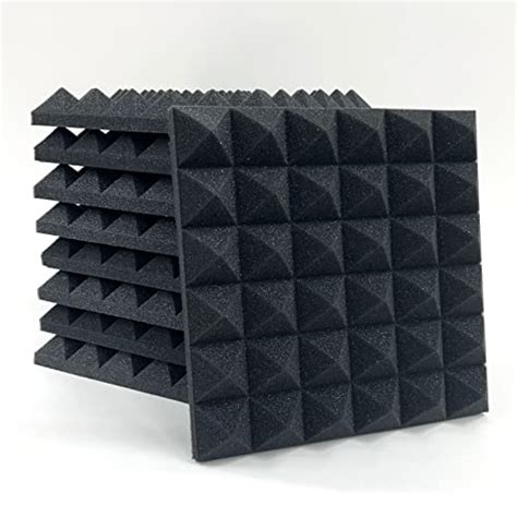 MMT Acoustix® 12pc | iLite Pyramid Acoustic Foam 38 density 1x1ft 40mm ...