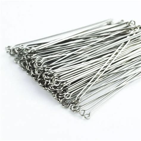 65MM 50 GRAMS PACK, Rhodium Plated IN A PACK STAINLESS STEEL EYE PIN ...