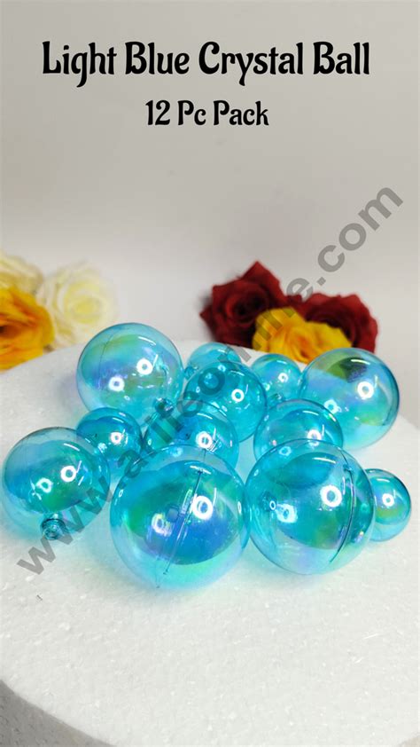 CAKE DECOR™ Light Blue Crystal Bubble Balls Topper For Cake and Cupcake ...