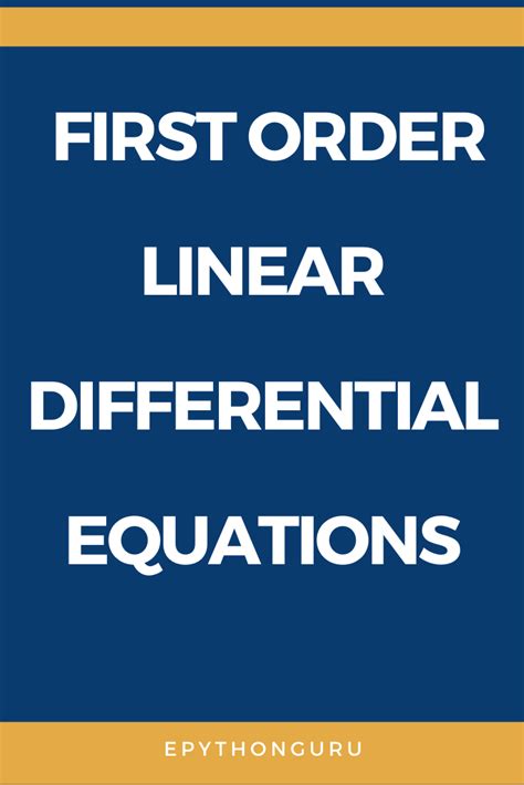 Image result for Solve First Order Differential Equations